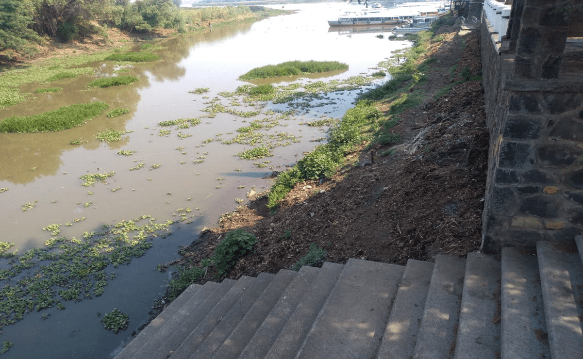 Lago de Pátzcuaro bajo nivel agua